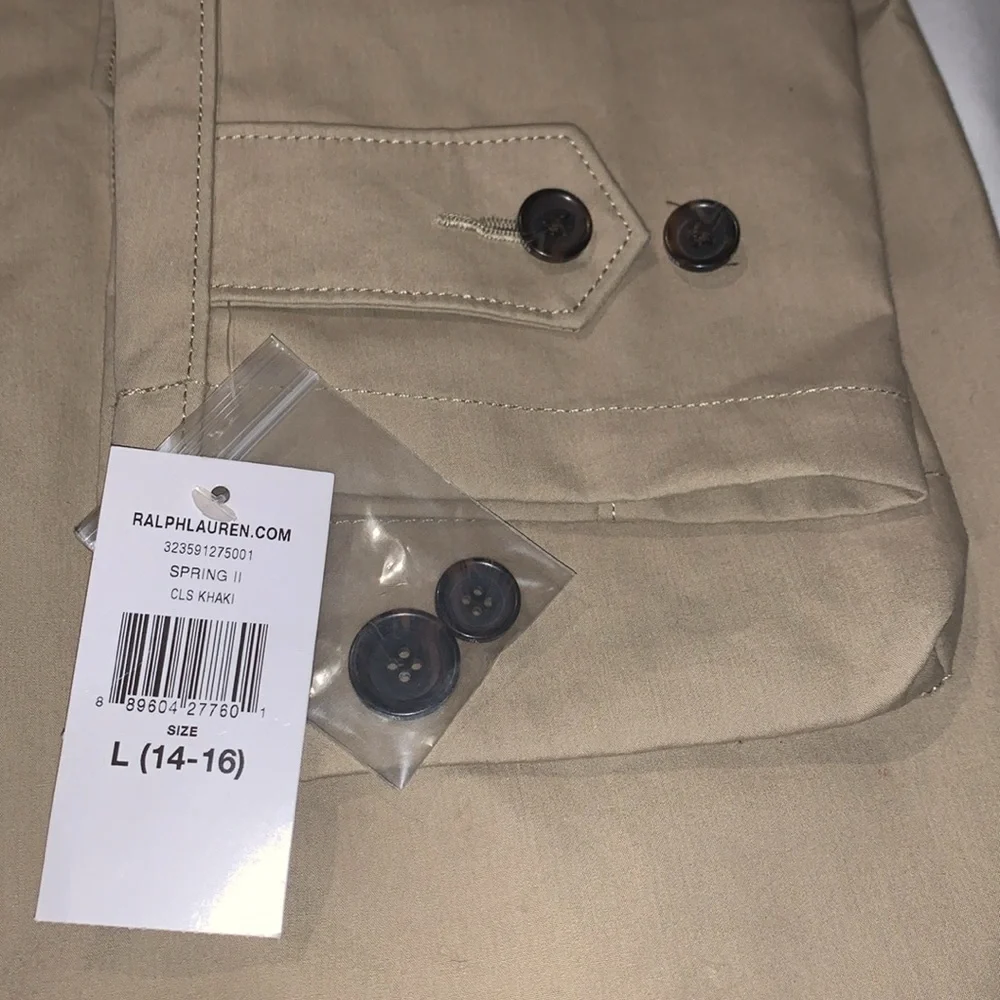 BNWT POLO RALPH LAUREN UNISEX KHAKI 100% COTTON HOOD JACKET SZ L (14-16)